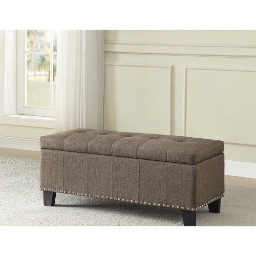 Vanessa Storage Ottoman - Brown